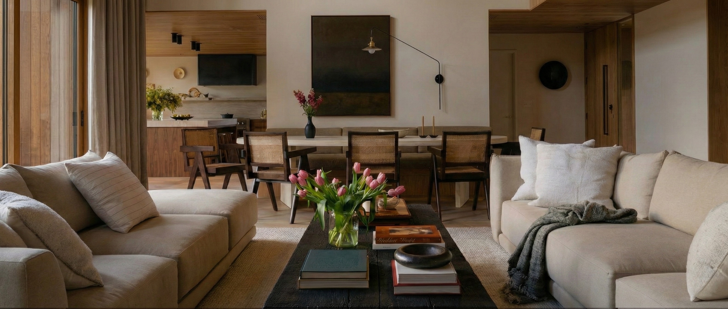 Smart home interior - lights on